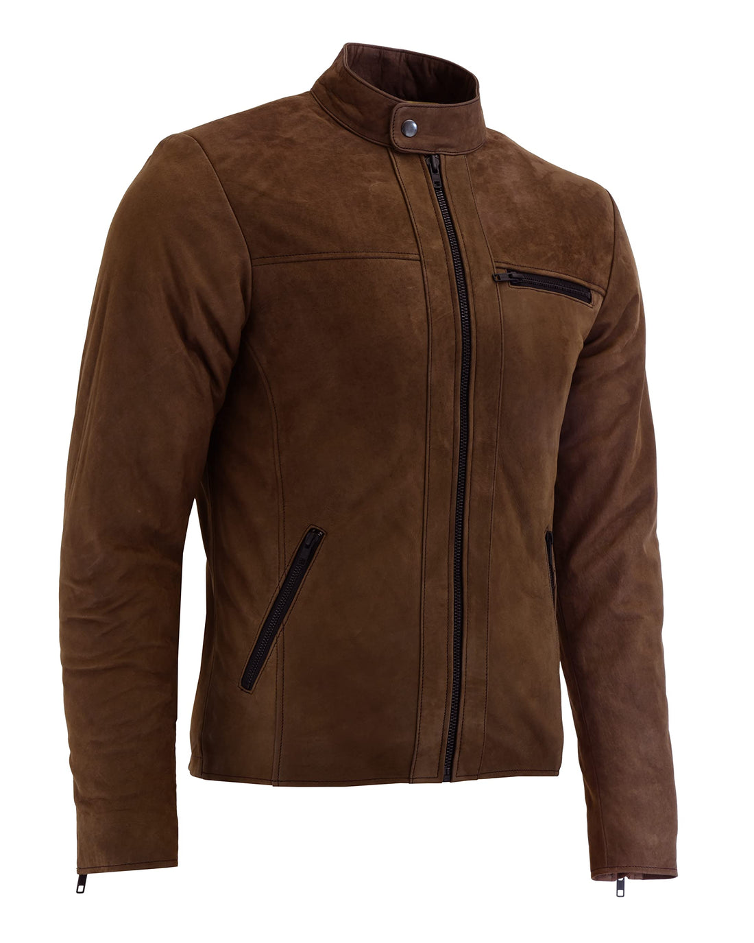 Vance Men's Genuine Leather Jacket made from 100% cowhide leather (nubuck leather)