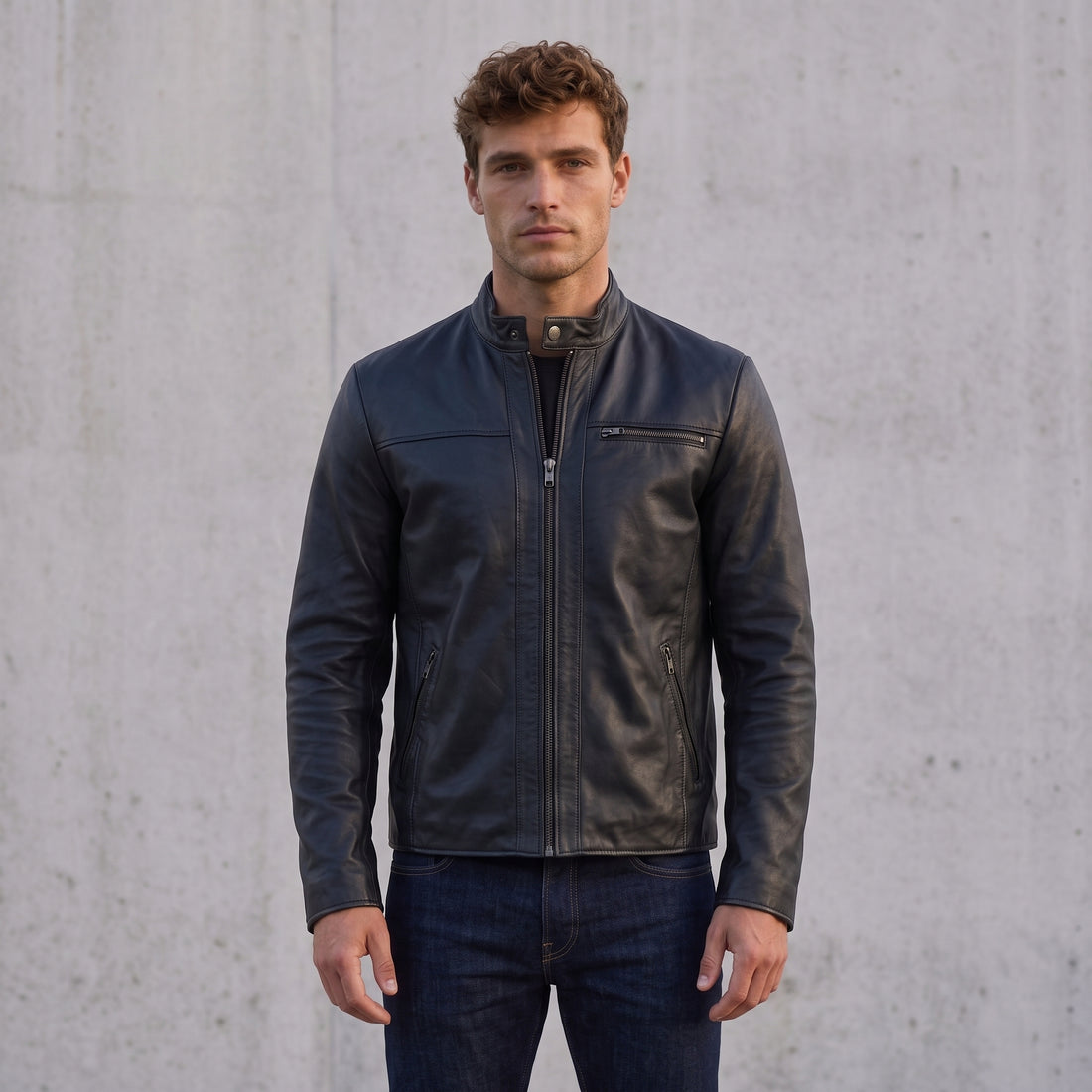 Vance Men's Genuine Leather Jacket made from 100% lambskin leather