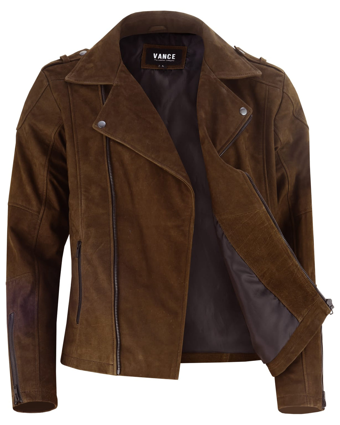 Vance Men's Genuine Leather basic biker jacket made from 100% cowhide